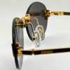 Fendi First Crystal Rimless Oval Sunglasses (Gold metal)