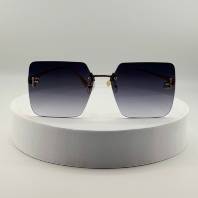 Fendi First FE4082US 30B Square Sunglasses – Gold Frame / Black Temples