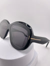 TF Women's Black Square Sunglasses | Chic Luxury Eyewear