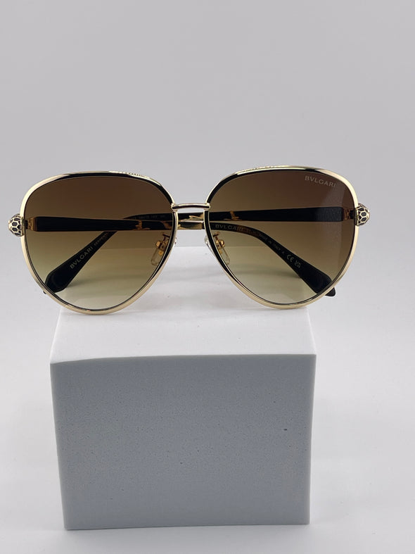 BVLGARI Gold-Tone Gradient Sunglasses – Classic Glamour with a Bold Edge