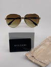 BVLGARI Gold-Tone Gradient Sunglasses – Classic Glamour with a Bold Edge