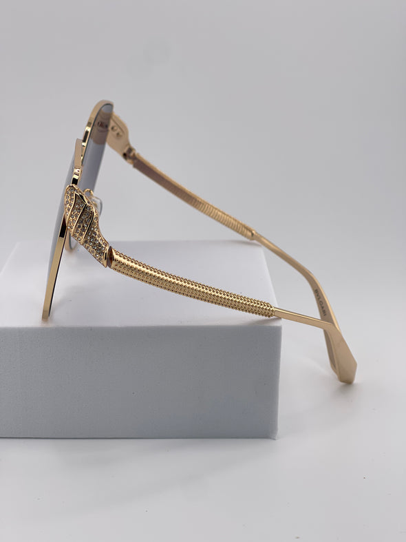 B.lgari Luxury Chain-Detail Sunglasses – Bold Sophistication