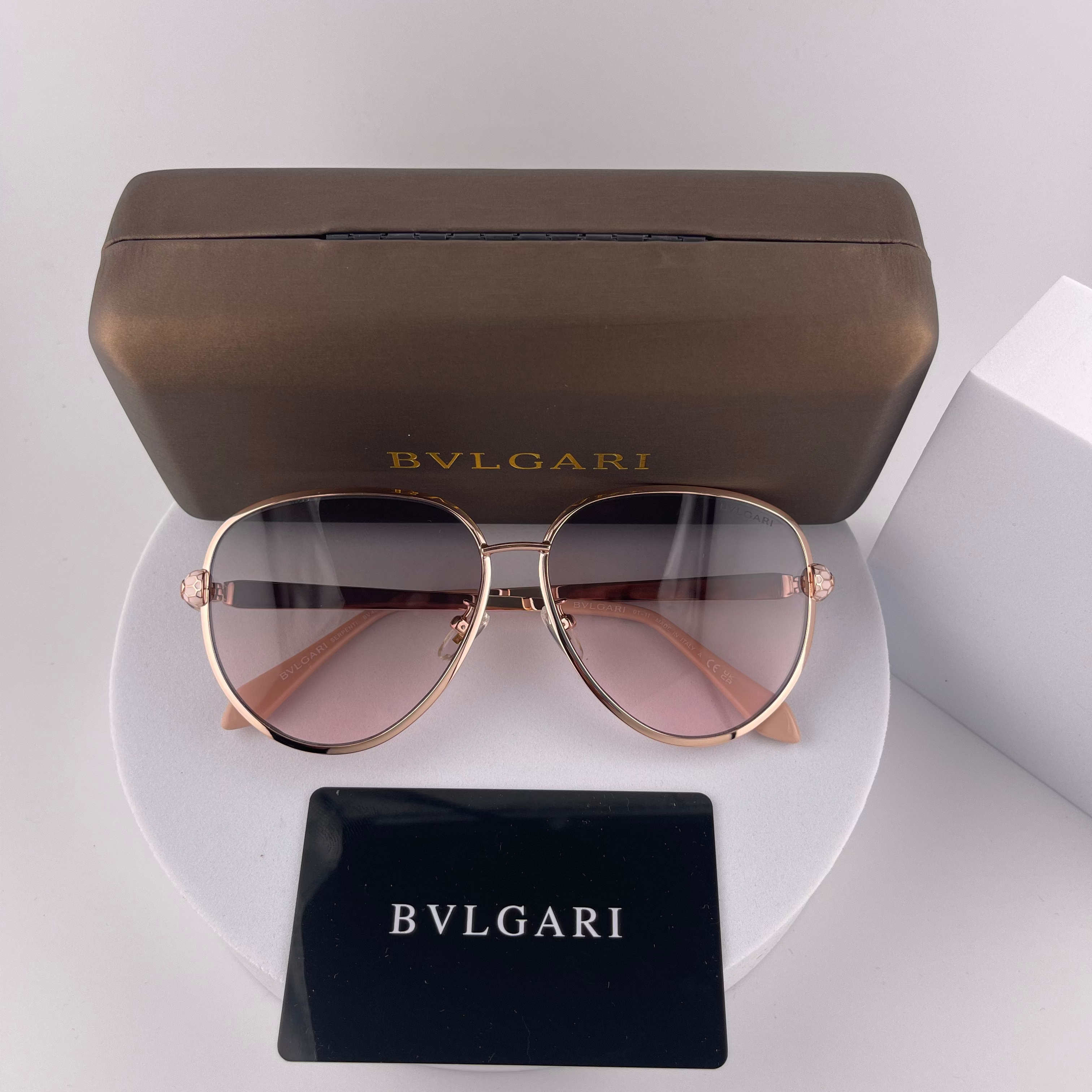 Bvlgari Serpenti Forever Aviator Sunglasses Rose gradient