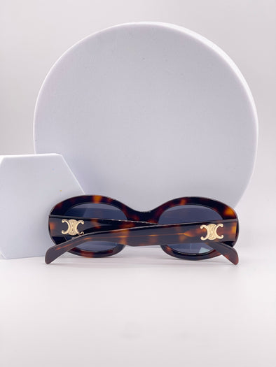 Ce-line Triomphe Oval Sunglasses – Tortoiseshell Frame