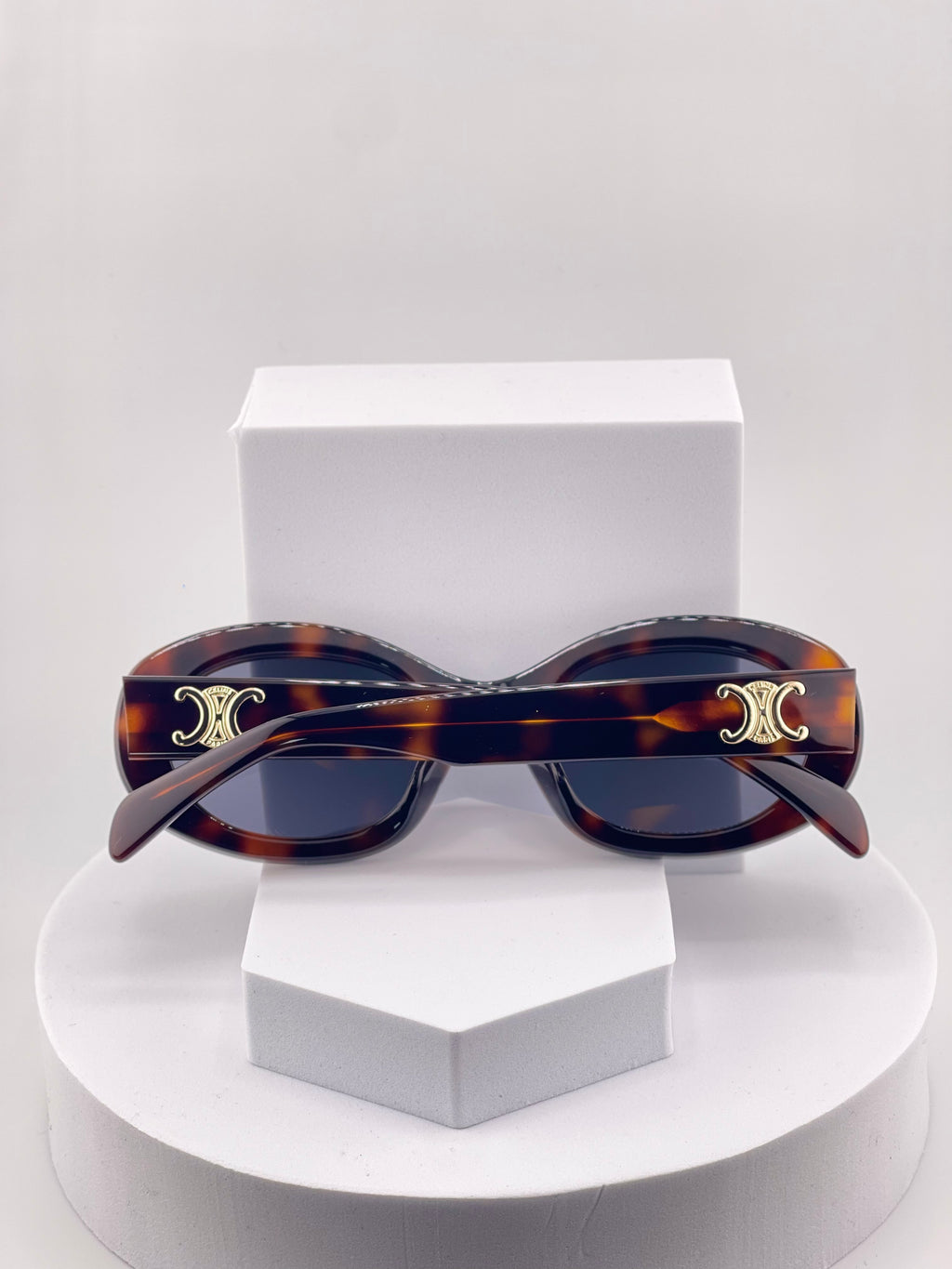 Celine Triomphe Oval Sunglasses – Tortoiseshell Frame
