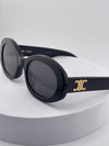 Celine Triomphe Oval Sunglasses in Black Acetate
