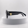 Celine Triomphe Oval Sunglasses in Black Acetate