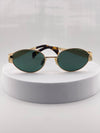 Celine Oval Sunglasses – Gold Frame with Green Lenses