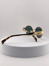 Celine Oval Sunglasses – Gold Frame with Green Lenses