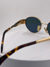 Celine Oval Sunglasses – Gold Frame with Green Lenses