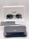 Celine Oval Sunglasses – Gold Frame with Green Lenses