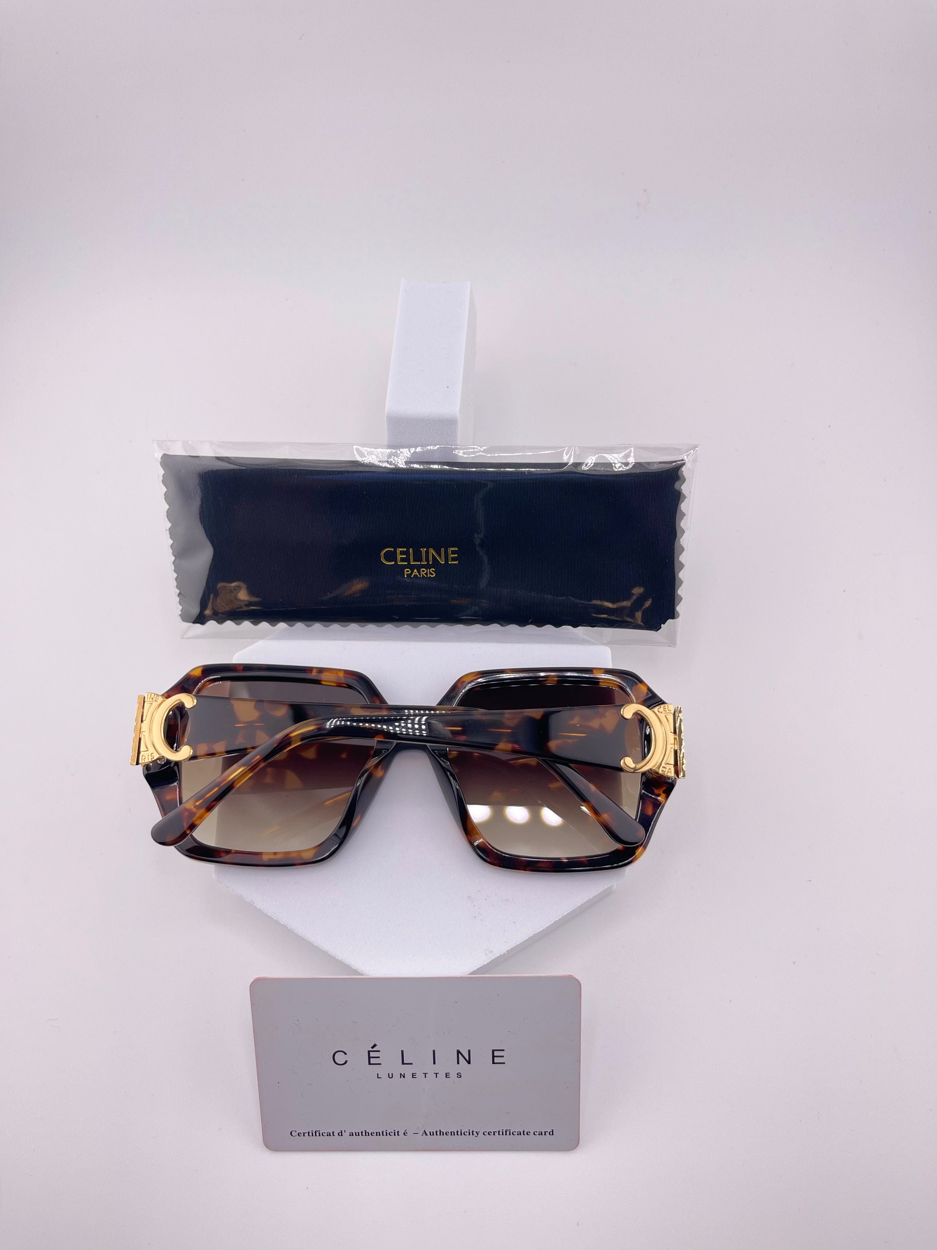 CELINE Regal Luxe Tortoise Shell Sunglasses