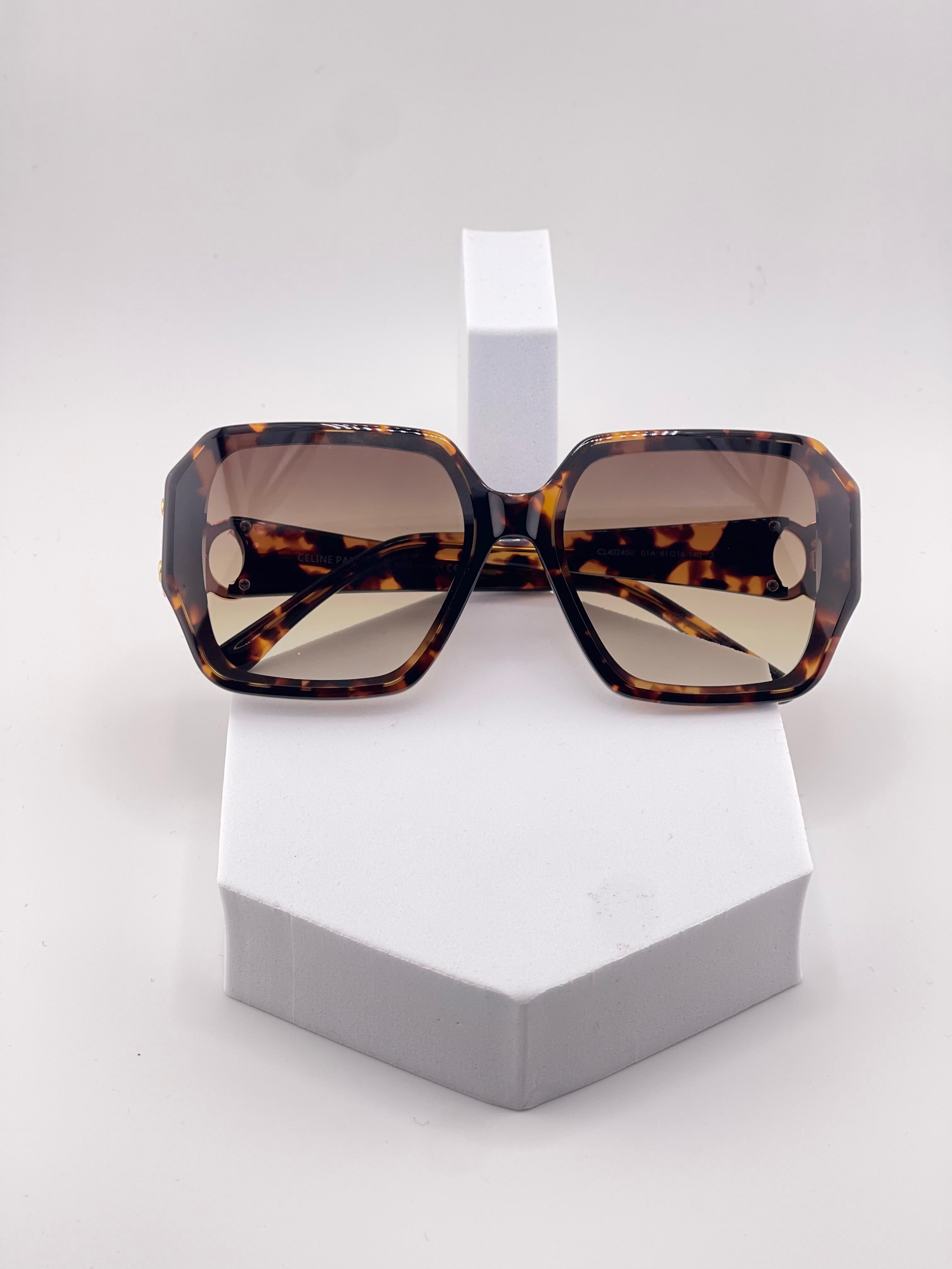 CELINE Regal Luxe Tortoise Shell Sunglasses