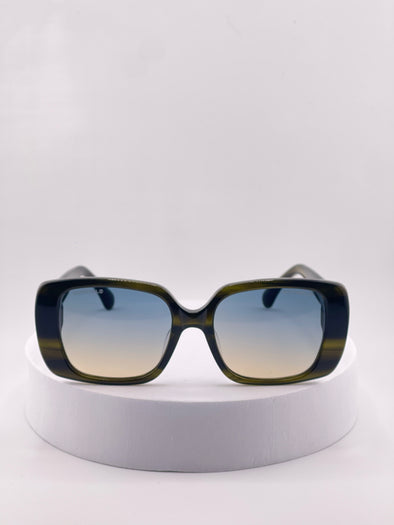 Chanel Women's Green & Gold Sunglasses | Authentic Luxury
