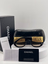 CHANEL LuxeGold Shield Sunglasses – Bold Elegance Redefined