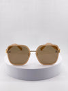 Chanel Women's Square Sunglasses | Beige Frame with Logo Lenses