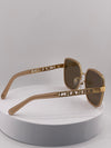 Chanel Women's Square Sunglasses | Beige Frame with Logo Lenses