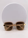 Chanel Women's Square Sunglasses | Beige Frame with Logo Lenses