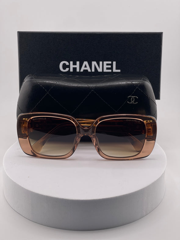 CHANEL Ombre Luxe Square Sunglasses – Rose Brown Gradient Elegance