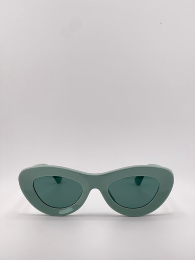 BV Cat Eye Green Sunglasses – Bold Elegance with a Fresh Twist
