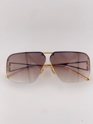 Bottega Veneta gold sunglasses black tint