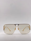 Bottega Veneta Gold and Transparent Sunglasses – Modern Minimalism with a Luxurious Touch