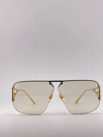 BV Gold and Transparent Sunglasses – Modern Minimalism