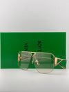 Bottega Veneta Gold and Transparent Sunglasses – Modern Minimalism with a Luxurious Touch