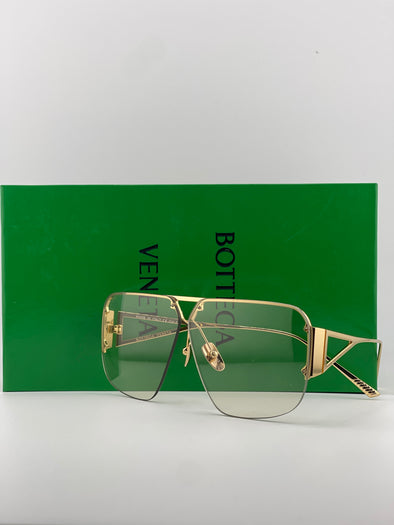 Bottega Veneta Gold and Transparent Sunglasses – Modern Minimalism with a Luxurious Touch