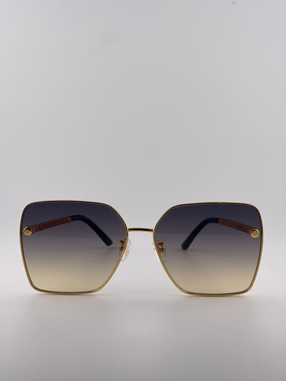 Veersace Square Face Light Purple Sunglasse
