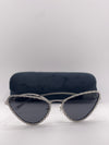 Guucci Cat Eye Silver Sunglasses – Sleek Sophistication with a Glam Edge