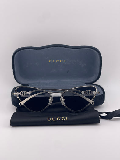 Gucci Cat Eye Silver Sunglasses – Sleek Sophistication with a Glam Edge