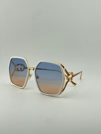 Guucci Main Chic White Sunglasses – Bold Elegance in Pure White