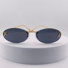 Fendi First Crystal Rimless Oval Sunglasses (Gold metal)