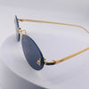 Fendi First Crystal Rimless Oval Sunglasses (Gold metal)