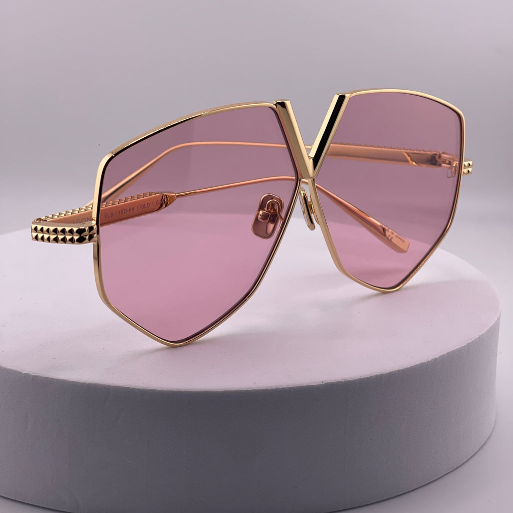 Valentino V-Hexagon VLS-115C Sunglasses – Women’s Pink