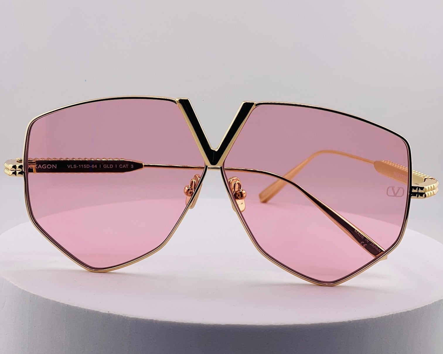 Valentino V-Hexagon VLS-115C Sunglasses – Women’s Pink
