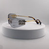 Miu Miu MU 54YS Rimless Sunglasses – Gold Frame / light grey Lenses
