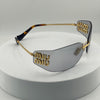 Miu Miu MU 54YS Rimless Sunglasses – Gold Frame / light grey Lenses
