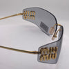 Miu Miu MU 54YS Rimless Sunglasses – Gold Frame / light grey Lenses