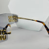 Miu Miu MU 54YS Rimless Sunglasses – Gold Frame / light grey Lenses