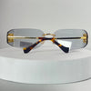 Miu Miu MU 54YS Rimless Sunglasses – Gold Frame / light grey Lenses