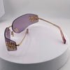 Miu Miu MU 54YS Rimless Sunglasses – Gold Frame / Purple Gradient Lens