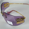 Miu Miu MU 54YS Rimless Sunglasses – Gold Frame / Purple Gradient Lens