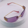 Miu Miu MU 54YS Rimless Sunglasses – Gold Frame / Purple Gradient Lens