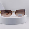Miu Miu MU 54YS Rimless Sunglasses – Gold Frame / Brown Gradient Lense
