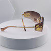 Miu Miu MU 54YS Rimless Sunglasses – Gold Frame / Brown Gradient Lense