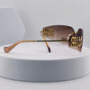 Miu Miu MU 54YS Rimless Sunglasses – Gold Frame / Brown Gradient Lense