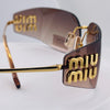 Miu Miu MU 54YS Rimless Sunglasses – Gold Frame / Brown Gradient Lense