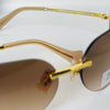 Miu Miu MU 54YS Rimless Sunglasses – Gold Frame / Brown Gradient Lense